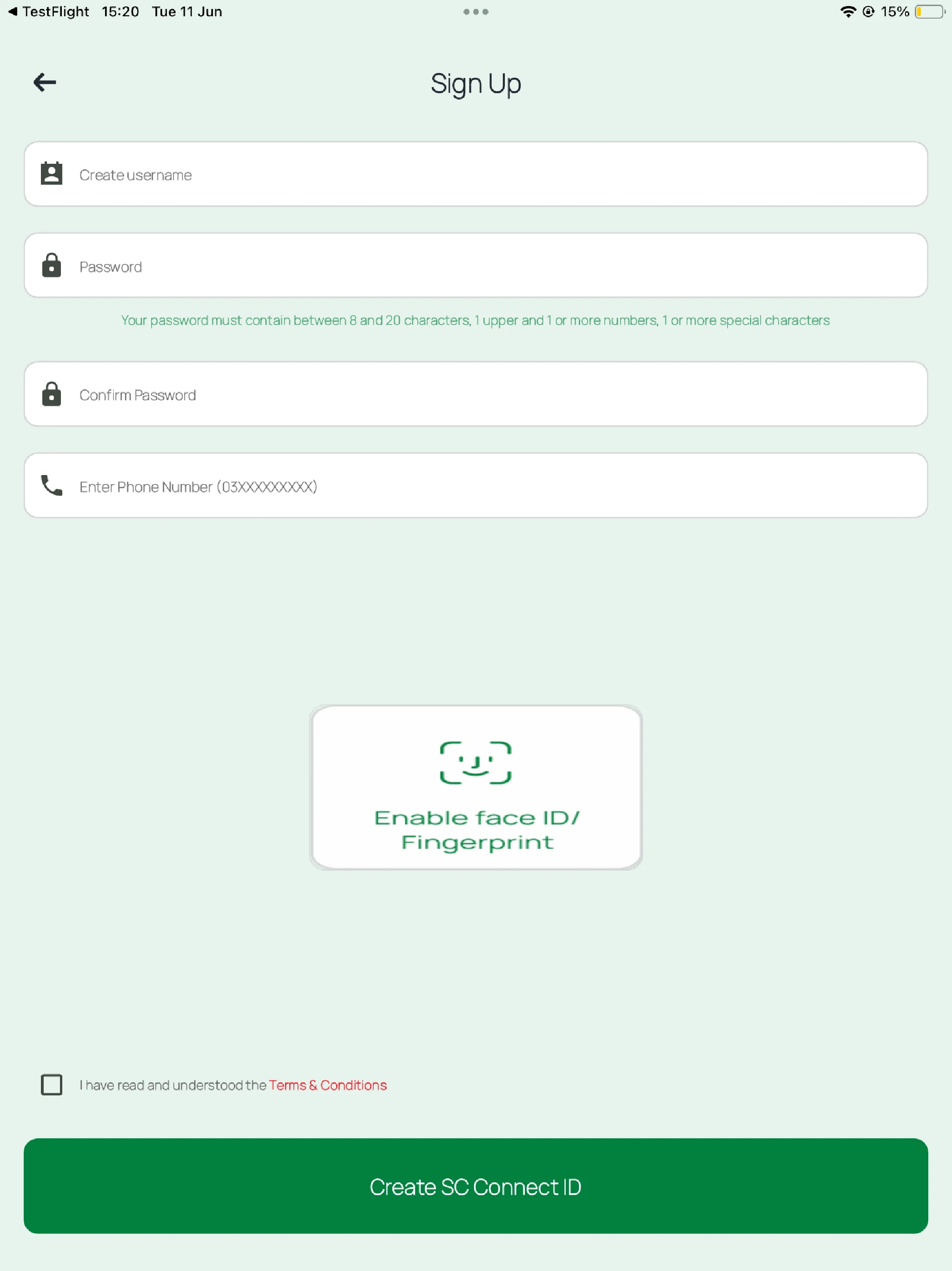 SC Connect screenshot
